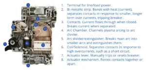 Inside Parts of a Miniature Circuit Breaker