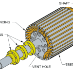 Slip ring rotor of three phase induction motor