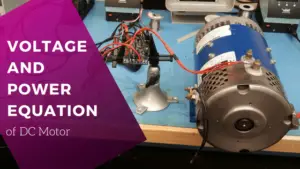 dc motor voltage and power equations