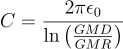 capacitance of line to neutral