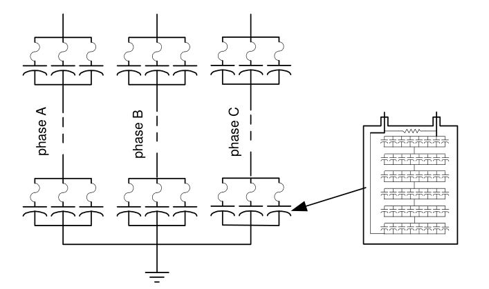 Externally fused shunt capacitor bank and capacitor unit