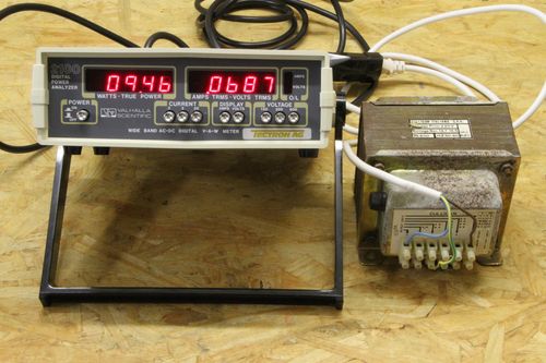 transformer power measured using ac power analyzer