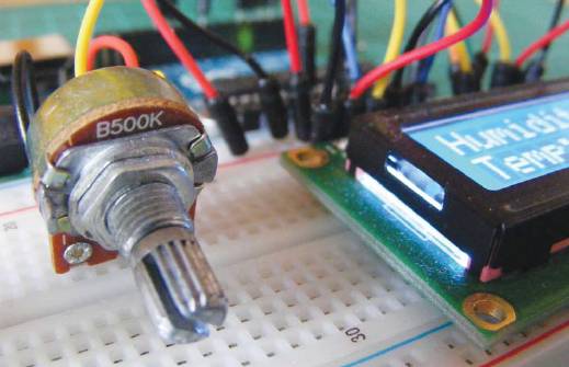potentiometer to control brightness of lcd